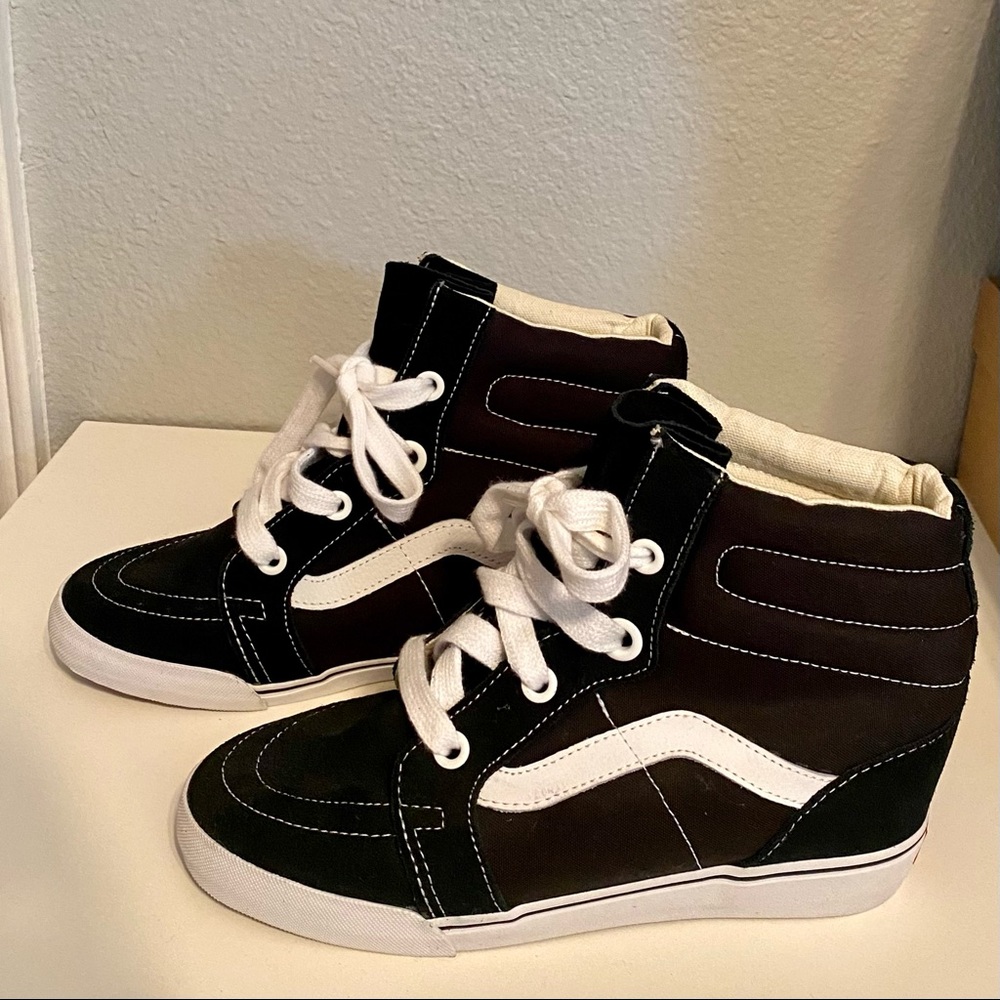 Women’s high top wedge vans - size 9.5